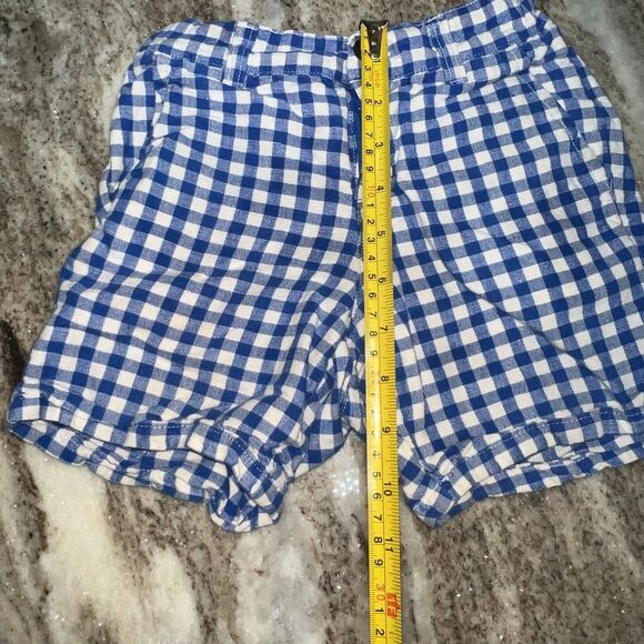 Janie and Jack, Blue Gingham Checker Plaid Linen Blend Shorts, Adjustable Boys 5 - Picture 5 of 14
